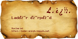 Ladár Árpád névjegykártya